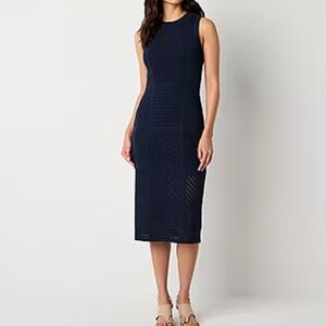 Worthington - Navy Knit Midi Dress - Size L